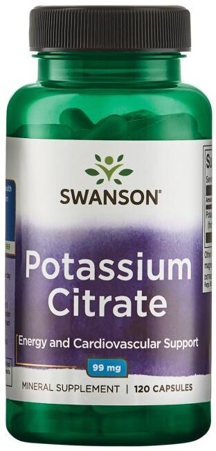 Swanson Potassium Citrate 99mg 120 Kapsułek