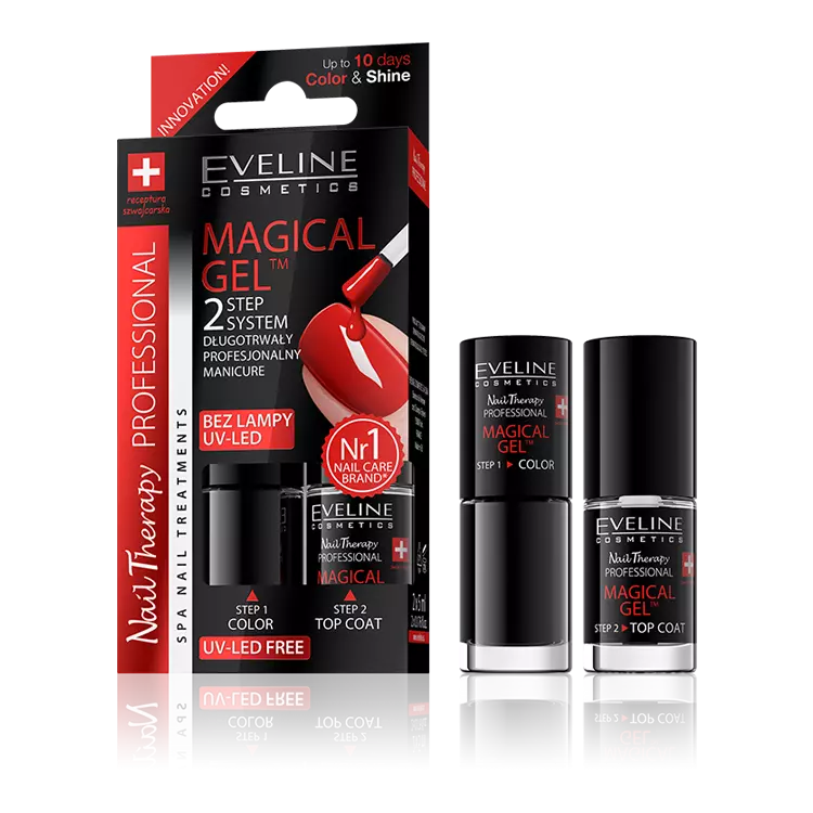 Eveline Nail Therapy Magical Gel 2 Step System Long Lasting Professional Manicure 2x5ml