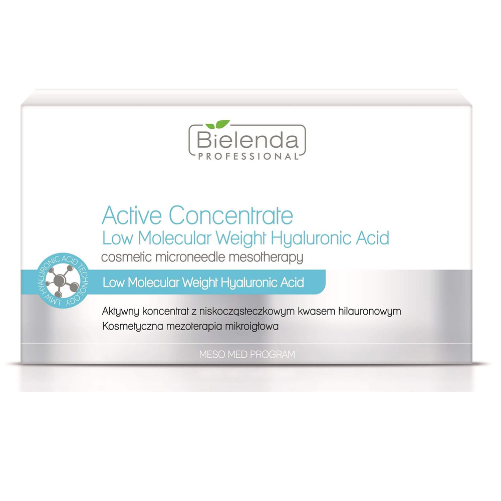 Bielenda Professional Meso Med Program Aktywny Koncentrat z Niskocząsteczkowym Kwasem Hialuronowym dla Skóry Suchej Dojrzałej 10x3ml