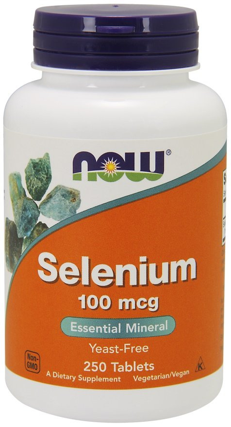 Now Foods Selenium 100mcg Selen Wspomaga Układ Odpornościowy Zdrowie Włosów Skóry i Paznokci 250 Tabletek