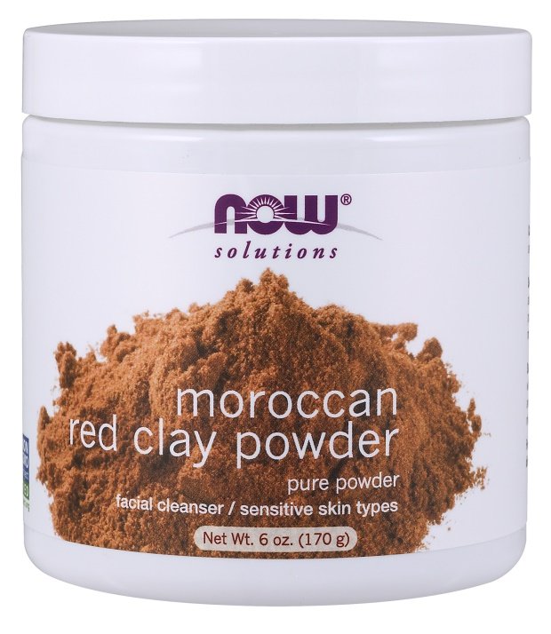 Now Foods Red Clay Powder Moroccan Czerwona Glinka dla Skóry Wrażliwej 170g