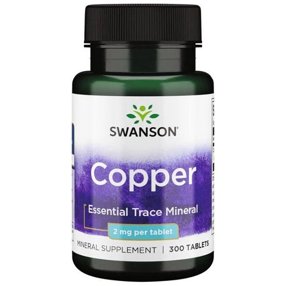 Swanson Copper 2mg Chelat Miedzi Wspomaga Zdrowie Narządów 300 Tabletek