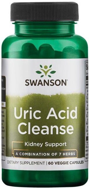 Swanson Uric Acid Cleanse Wspomaga Eliminację Kwasu Moczowego 60 Kapsułek