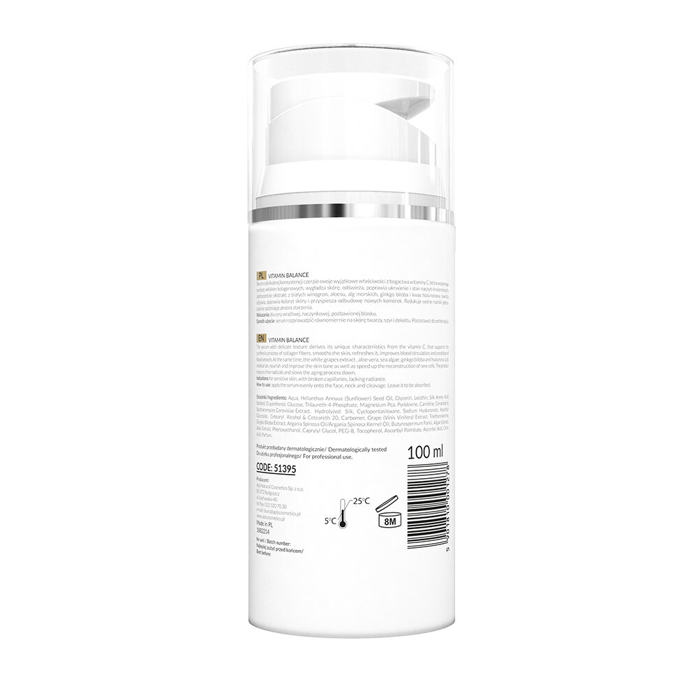 Apis Professional Vitamin Balance Serum z Witaminą C i Białymi Winogronami dla Skóry Suchej Wrażliwej i Naczynkowej 100ml