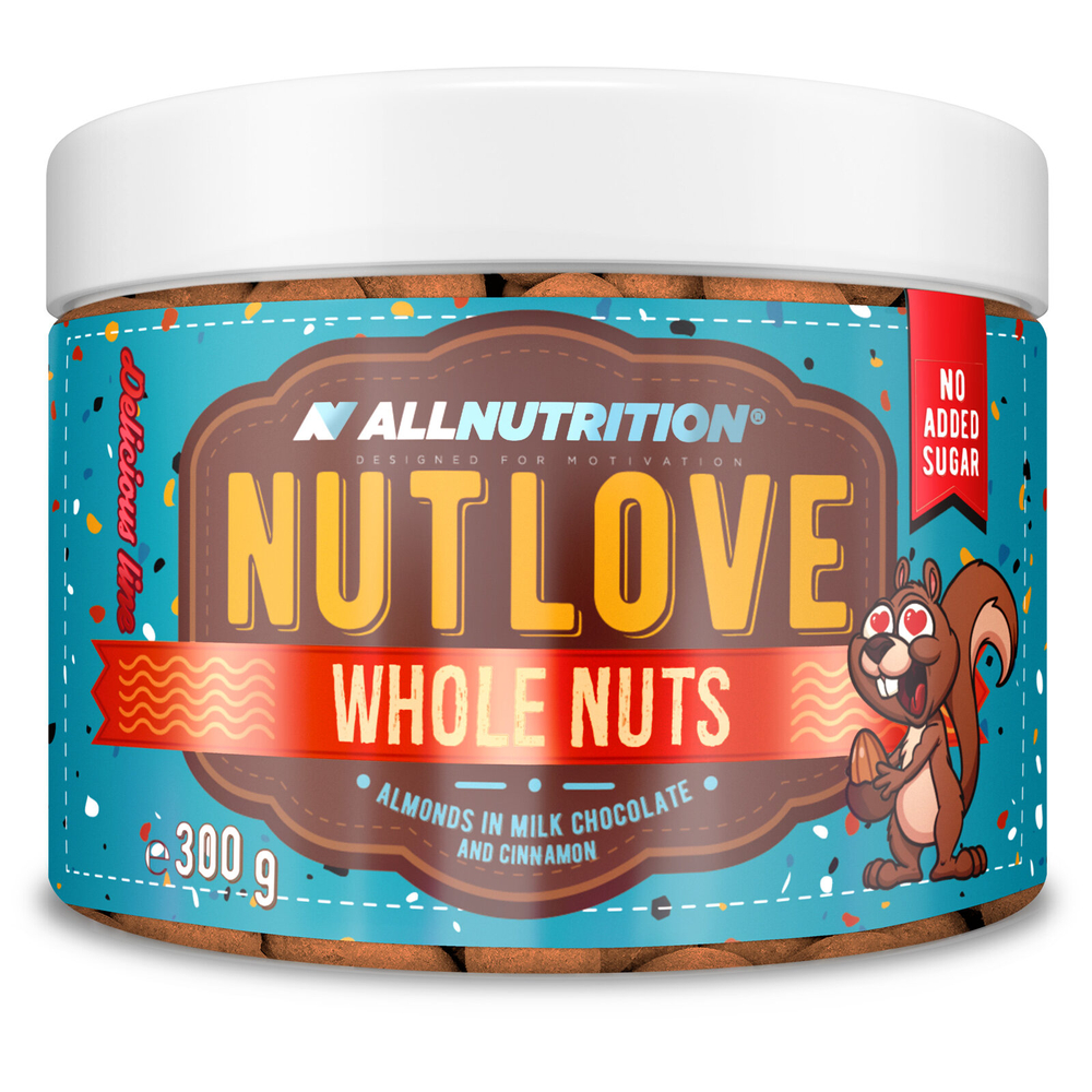 Allnutrition Nutlove Whole Nuts Migdały w Mlecznej Czekoladzie z Cynamonem 300g