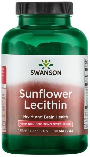 Swanson Sunflower Lecithin Wspiera Pamięć i Koncentrację 90 Kapsułek