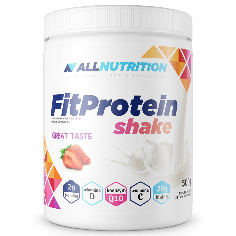 Allnutrition Fit Protein Shake Strawberry Protein Supplement 500g