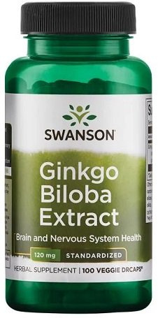 Swanson Ginkgo Biloba Extract 120mg Pamięć i Koncentracja 100 Kapsułek