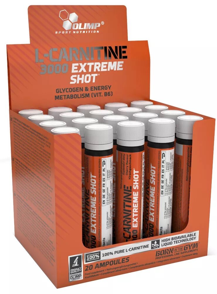 L-Carnitine 3000 Extreme Shot, Cherry - 20 x 25 ml.