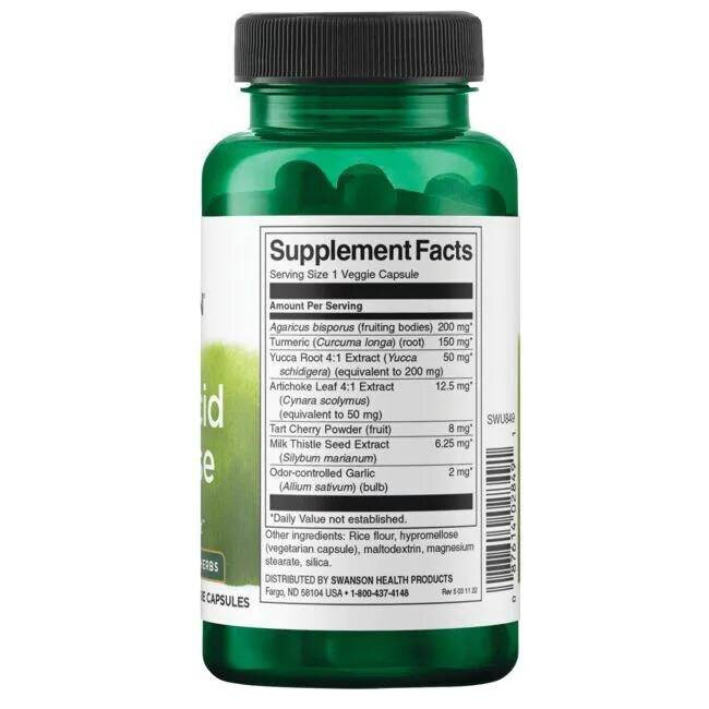 Swanson Uric Acid Cleanse Wspomaga Eliminację Kwasu Moczowego 60 Kapsułek
