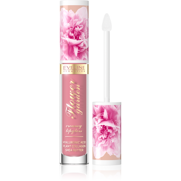 Eveline Flower Garden Kremowy Błyszczyk do Ust Nr 01 Delicate Rose Vegan 4,5ml