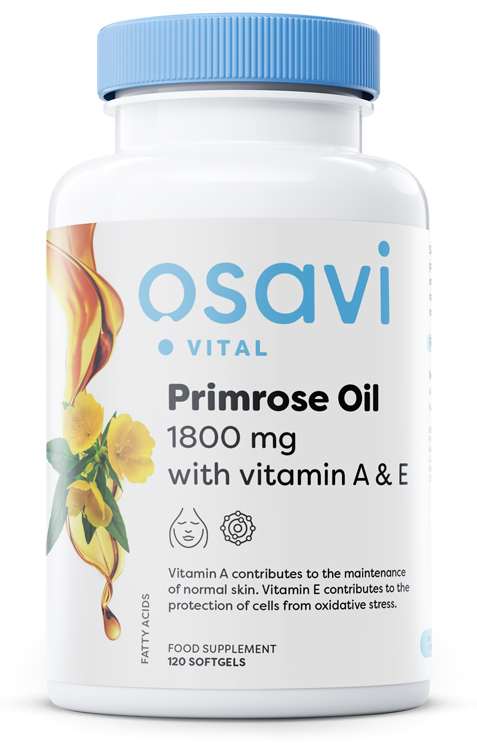 Osavi Primrose Oil with Vitamin A & E 1800mg Evening Supports Skin Health 120 Softgels