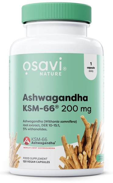 Osavi Ashwagandha KSM-66 200mg for Stress Management and Cognitive Support 120 Vegan Caps