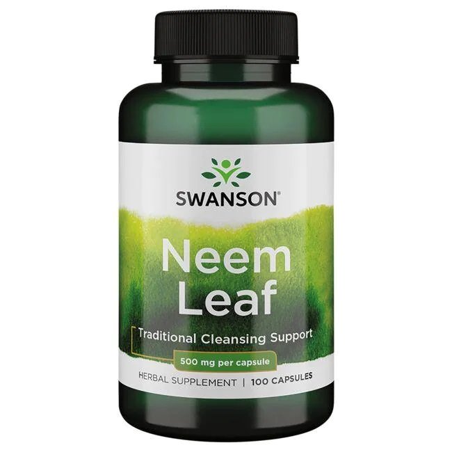 Swanson Neem Leaf 500mg Miodla Indyjska 100 Kapsułek