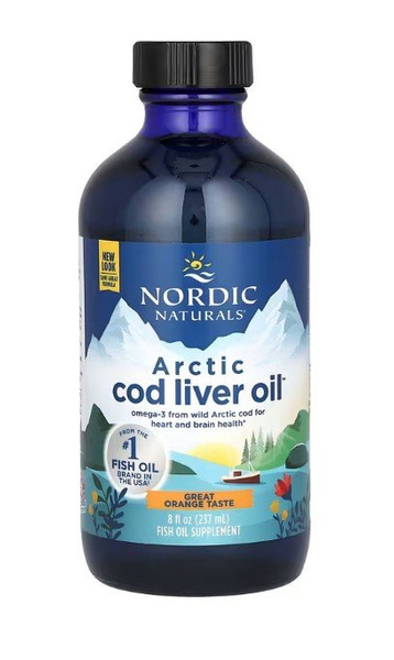 Nordic Naturals Arctic Cod Liver Oil 1060mg Supports Immune System Brain and Heart Function Orange 237ml