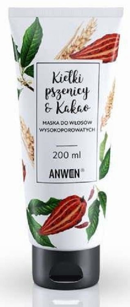 Anwen Kiełki Pszenicy i Kakao Maska do Włosów Wysokoporowatych 200ml