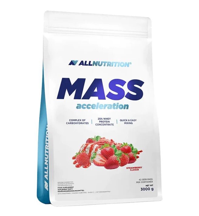 Allnutrition Mass Acceleration Strawberry Carbohydrate-Protein Complex 3000g