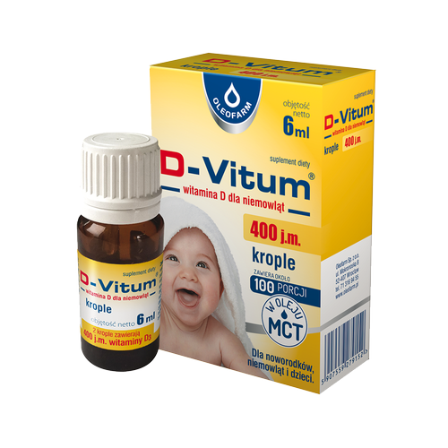 Oleofarm D-Vitum Witamina D Dla Niemowląt Krople 6 ml