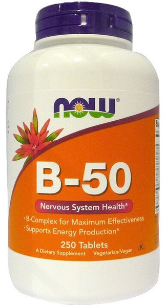 Now Foods Vitamin B-50 Complex Maximum Effectiveness 250 Tablets