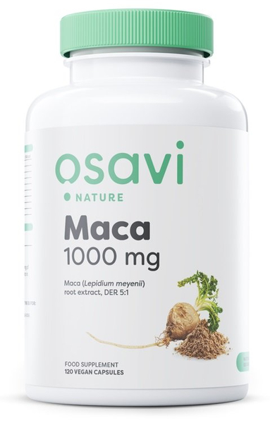 Osavi Maca 1000mg Na Sprawność Seksualną i Witalność 120 Wegańskich Kapsułek