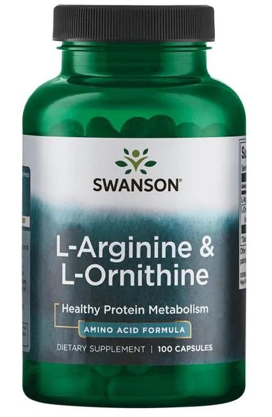 Swanson L-Arginine & L-Ornithine 100 Capsules