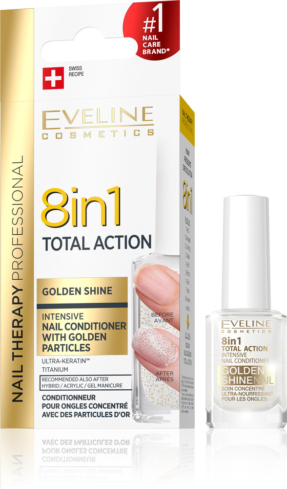 Eveline Nail Therapy Conditnioner 8in1 Golden Shine 12ml