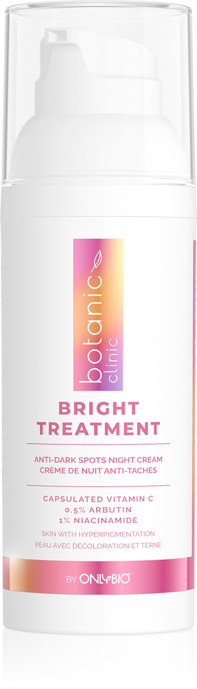 OnlyBio Botanic Clinic Bright Treatment Krem do Twarzy na Noc dla Cery z Przebarwieniami 50ml Best Before 18.02.25