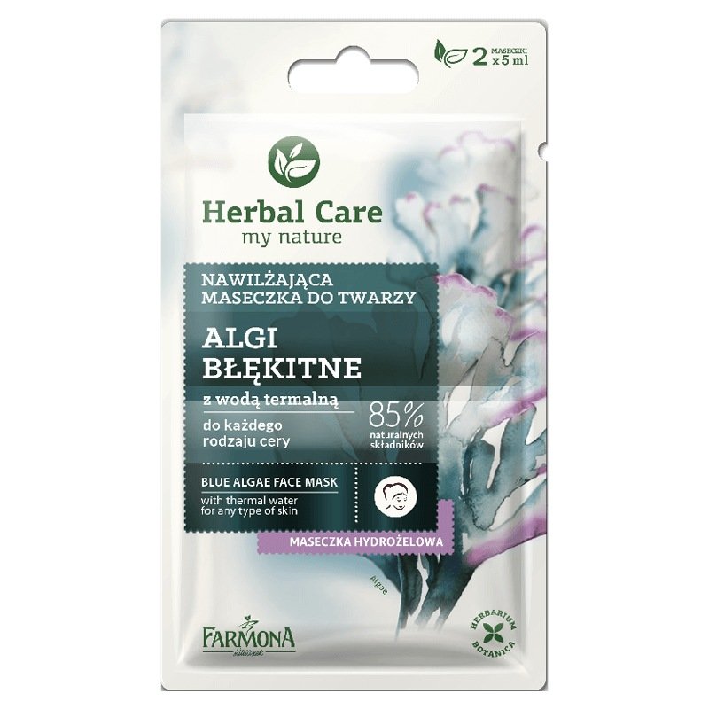 Herbal Care Nawilżająca Maseczka z Algami Błękitnymi do Każdego Rodzaju Cery 2x5ml