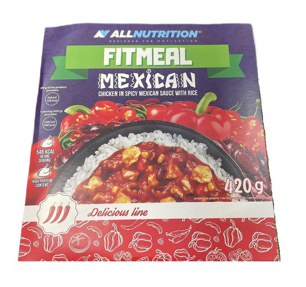 Allnutrition Delicious Line Fitmeal Mexican Kurczak z Ryżem w Ostrym Sosie Meksykańskim 420g