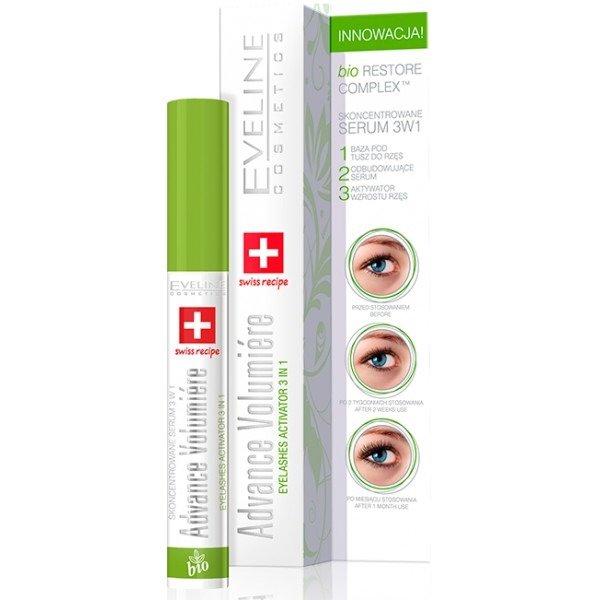 Eveline Concentrated Eyelash Serum 3in1 Advance Volumiere Eyelash Growth 10ml