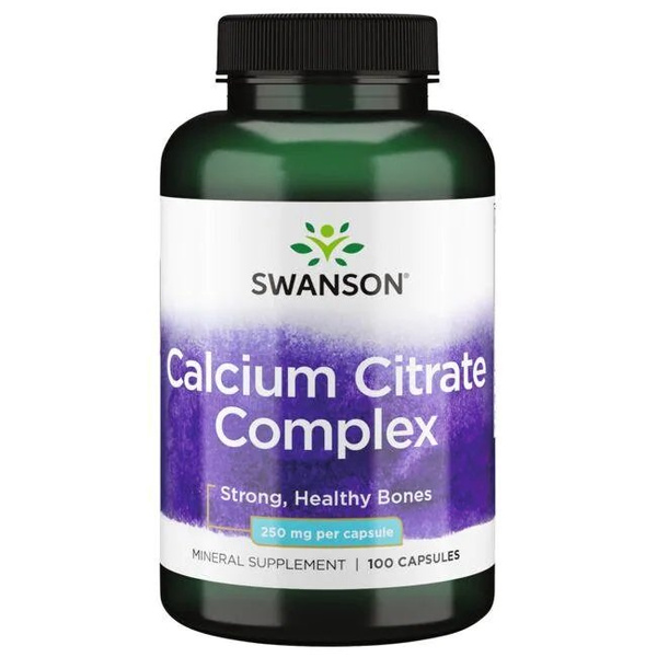 Swanson Calcium Citrate Complex 250mg Wspiera Zdrowie Kości 100 Kapsułek