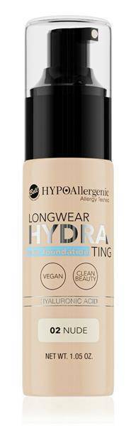 Bell HypoAllergenic Longwear Hydrating Hypoalergiczny Trwały i Nawilżający Podkład z Kwasem Hialuronowym 02 Nude 30g