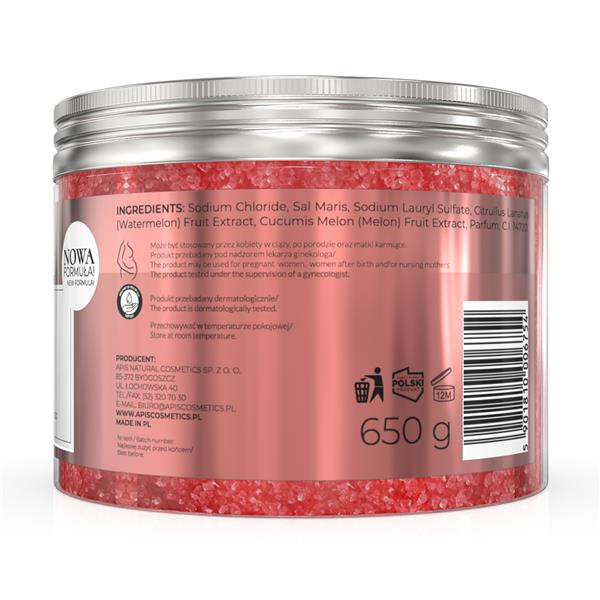 Apis Watermelon Refreshment Watermelon Bath Salt for All Skin Types 650g