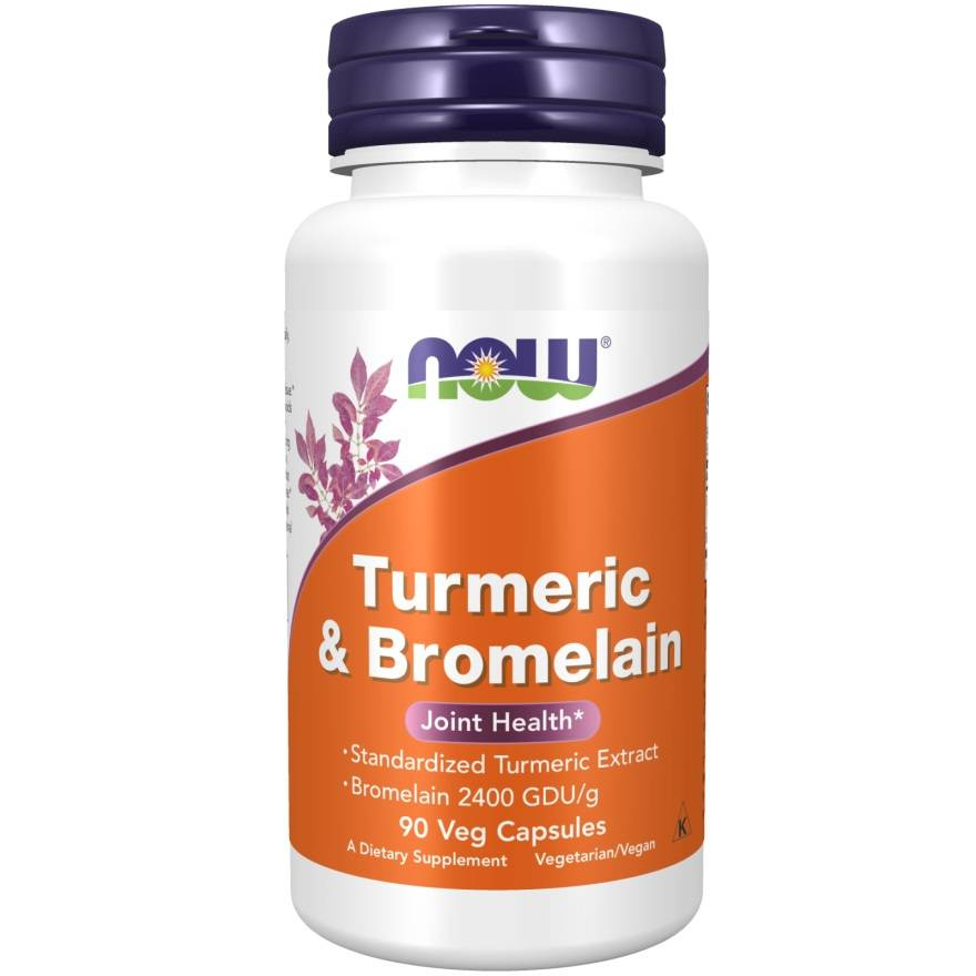 Now Foods Turmeric & Bromelain Supports Joint Health 90 Vcapsules