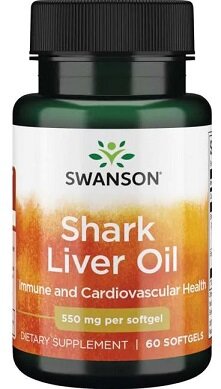 Swanson Shark Liver Oil 550mg 60 Softgels