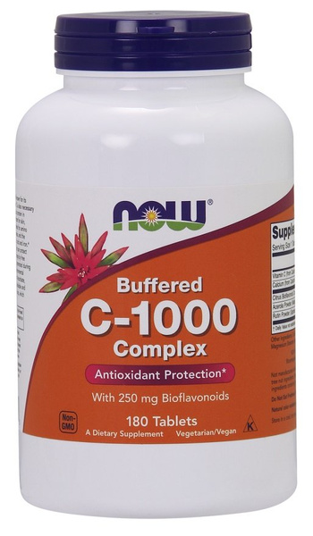 Now Foods Vitamin C-1000 Complex Complex Buffered 250mg Bioflavonoids 180 Tablets