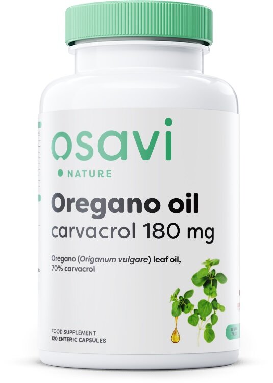 Osavi Oregano Oil Carvacrol 180mg Supports Healthy Digestion 120 Enteric Capsules