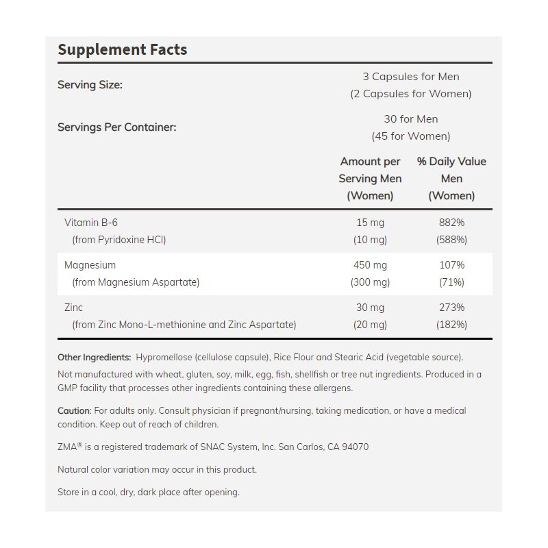 Now Foods ZMA Sports Recovery 90 Capsules