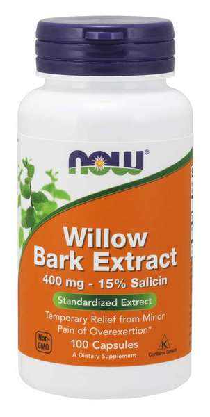 Now Foods Willow Bark Extract 400mg White Willow Extract Relieves Minor Pain 100 Capsules