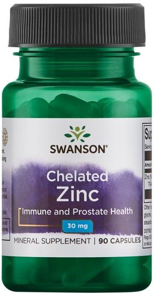 Swanson Chelated Zinc 30mg 90 Capsules