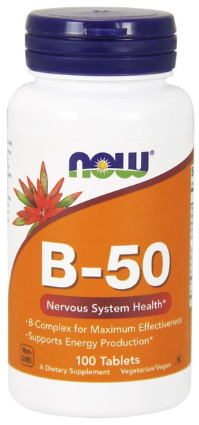 Now Foods Vitamin B-50 Supports Nervous System 100 Tablets