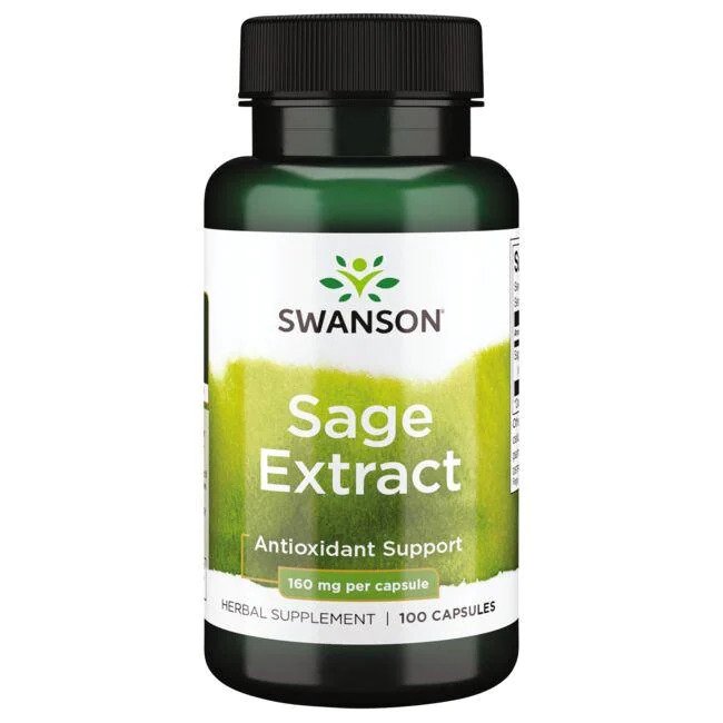 Swanson Sage Extract 160mg Ekstrakt z Szałwi 100 Kapsułek