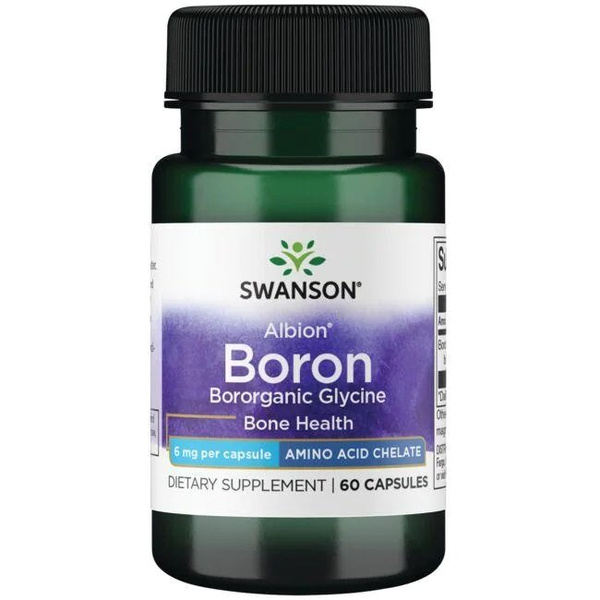 Swanson Albion Boron Glycine 6mg 60 Kapsułek