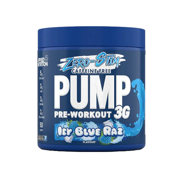 Pump 3G Pre-Workout (Zero Stimulant), Icy Blue Raz (EAN 5056555204993) - 375g