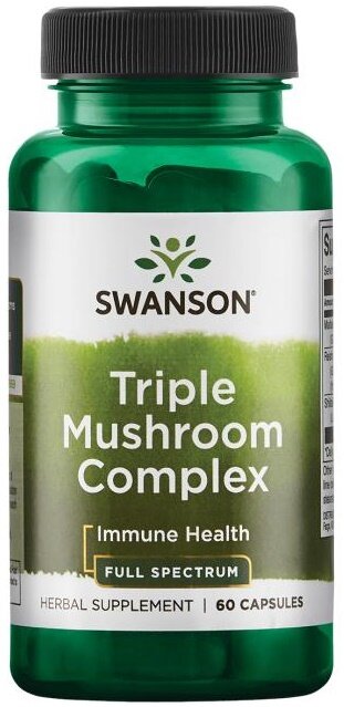 Swanson Triple Mushroom Complex na Wsparcie Odporności 60 Kapsułek