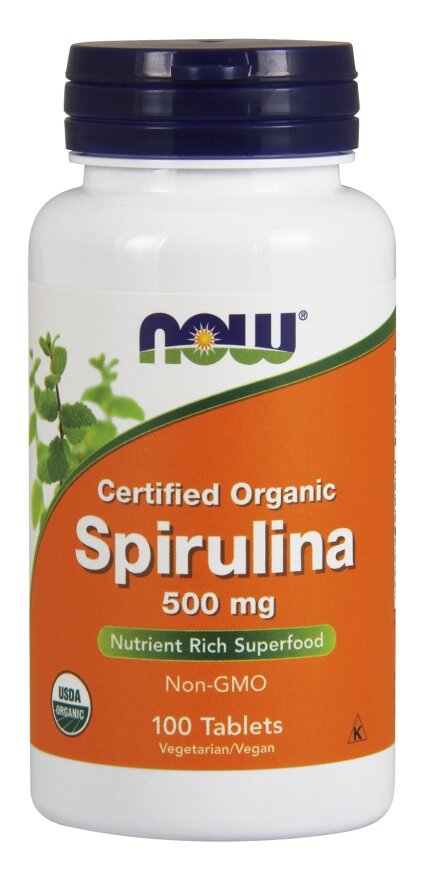 Now Foods Spirulina 500mg Wspiera Układ Krążenia Immunologiczny i Detoksykację 100 Tabletek