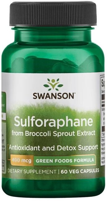 Swanson Sulforaphane from Broccoli Sprout Extract Kiełki Brokuła 400mcg 60 Kapsułek