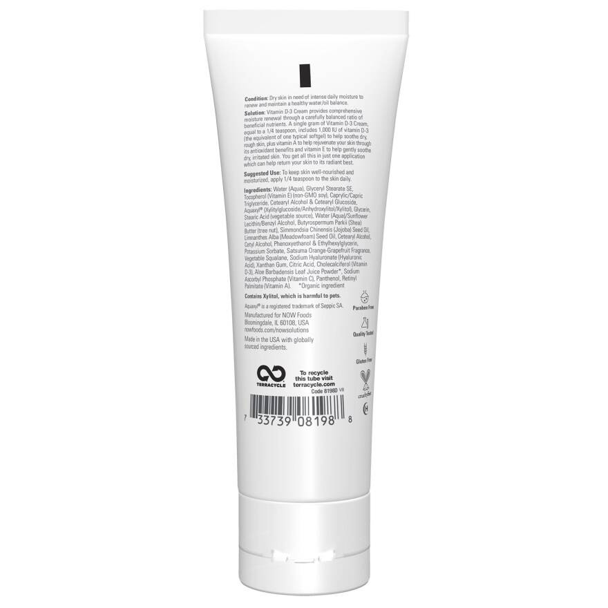 Now Foods Vitamin D-3 Krem dla Skóry Suchej 118ml