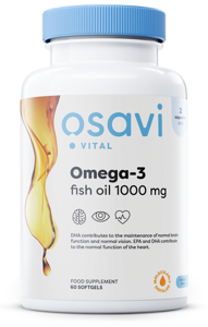 Osavi Omega-3 Fish Oil Destylacja Molekularna 1000mg Cytryna Zdrowie Organizmu 60 Kapsułek