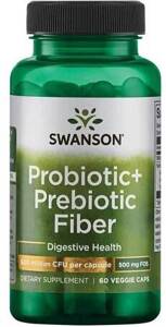 Swanson Probiotic+ Prebiotic Fiber 60 Kapsułek